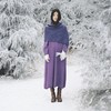 绽放723朵/绝绝紫堆领羊毛长裙·长款堆堆领毛织连衣裙女保暖裙子 商品缩略图0
