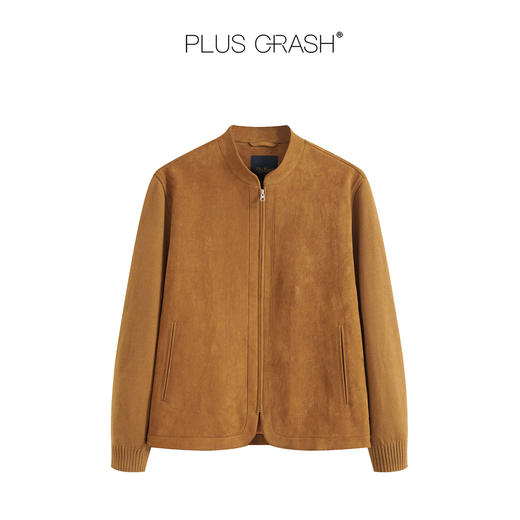 PLUS CRASH2025冬季短款修身时尚百搭老钱风针织拼接立领夹克外套 商品图4