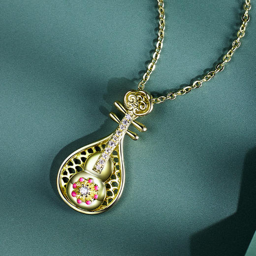 敦煌文创 反弹琵琶系列纯银项链 商品图1