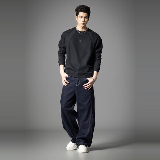 PINLI品立2025新款男士宽松秋季百搭美式高街休闲直筒牛仔长裤潮GD253116125 商品图3