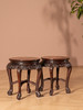 清	红木嵌黄杨木八骏图束腰三弯腿四足圆凳（一对） 商品缩略图0