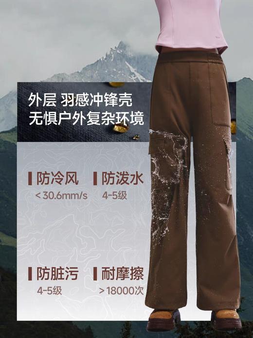 蕉下女秋新款防风防泼水保暖户外徒步登山运动软壳裤ST107 商品图1