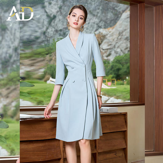 AD高端精致连衣裙奢华大牌西装裙子女秋季2025新款显瘦主持人正装 商品图1