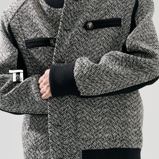 启世录TIWILLTANG“旎霁陨域”高智矜典粗花呢拼接夹克 商品图1