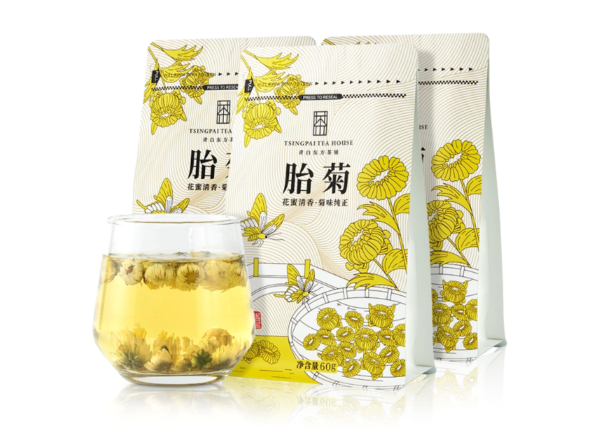 卢正浩青白菊花茶正品头采桐乡杭白菊花蕾正宗原产胎菊袋装花草茶