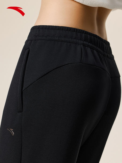 安踏卫裤女士冬季新款黑色针织运动裤简约百搭休闲长裤162537322N-2 商品图2