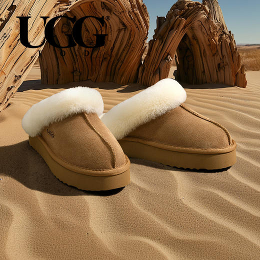 【品牌直发】UGG厚底包头羊毛拖鞋AU23YT21 商品图2