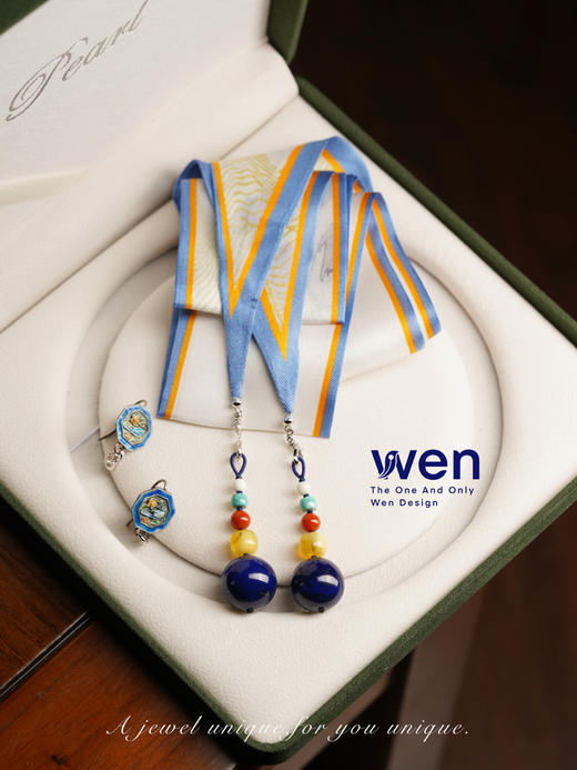 青金耳坠丝巾多戴款 商品图0