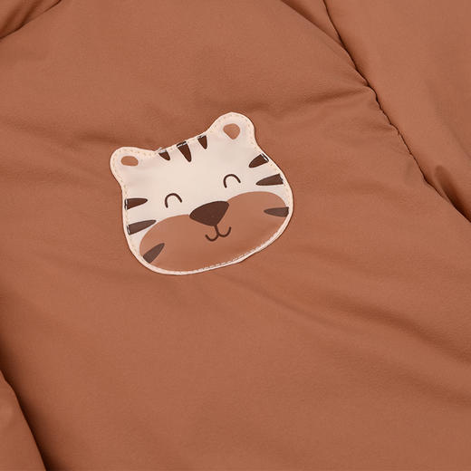 棉果果冬季新品男童涤丝纺羽绒保暖加厚三防面料卡通可爱小老虎短款羽绒服M412102925615 商品图4