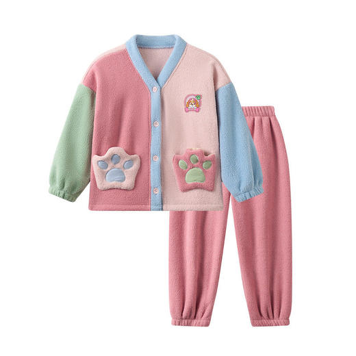 汪汪队儿童睡衣秋冬珊瑚绒男童家居服套装女宝宝睡服法兰绒暖预售 商品图4