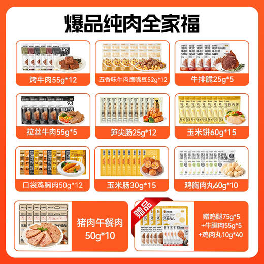 【158包肉推荐】袋鼠先生爆款纯肉全家福高蛋白即食代餐饱腹健康 商品图1