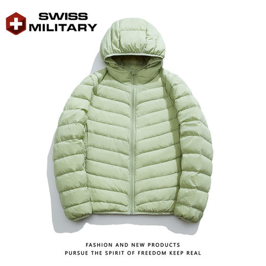 优选丨瑞士军工SWISS MILITARY轻薄羽绒服女 白鸭绒秋冬季连帽＆立领短款外套上衣 商品图1