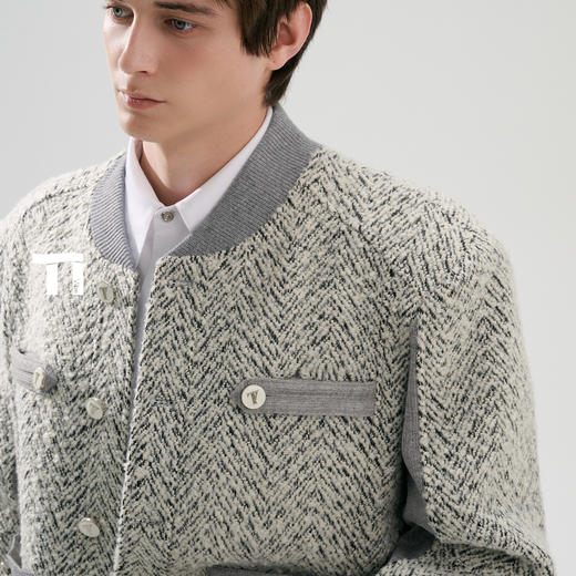 启世录TIWILLTANG“旎霁陨域”高智矜典粗花呢拼接夹克 商品图3