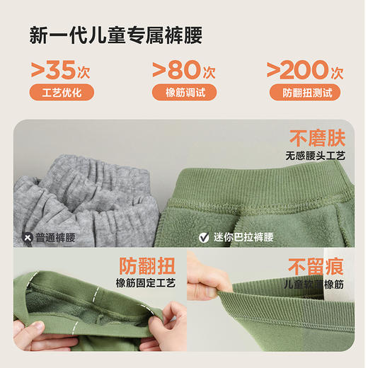 【保暖抑菌】迷你巴拉男女童裤子2025冬新品发热加绒宝宝长裤 商品图2