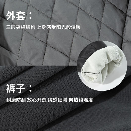 迪士尼 暖系棉服三件套冬季新款防风保暖外套加绒连帽卫衣卫裤三件套ZD4ET009 商品图3