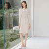 IWY/气质小香风连衣裙女秋冬长袖正式场合米色套裙工作服J25Q227 商品缩略图2