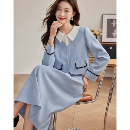 【专属特价】熙世界高腰显瘦A字百褶半身裙女款气质通勤半身裙 商品图1