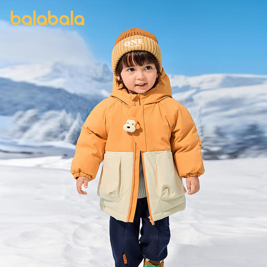 巴拉巴拉宝宝羽绒服男童冬装2025新款连帽外套撞色潮 商品图1