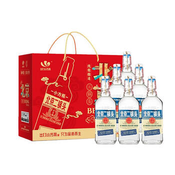 永丰牌出口小方瓶经典蓝标 清香型白酒 42度 500ml*6瓶 北京二锅头 商品图5