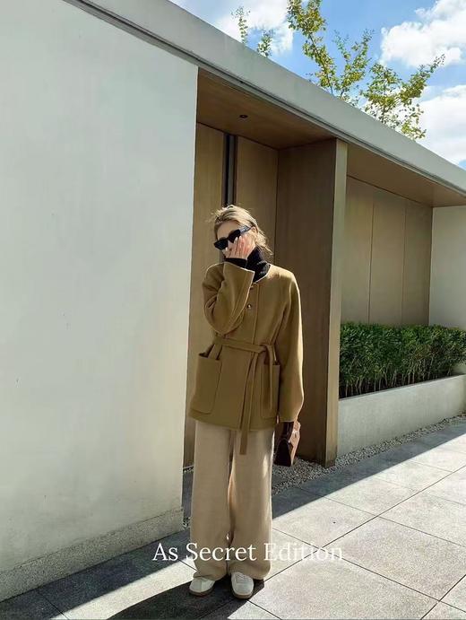 12.12错过没有！清货不退袖口有些开线，介意勿入高端系列！！10%羊绒➕90%羊毛双面尼中款大衣-喜出 商品图2