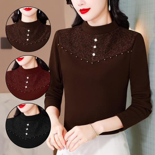 时尚洋气内搭显瘦，加绒加厚女装上衣KQL-765G316 商品图3