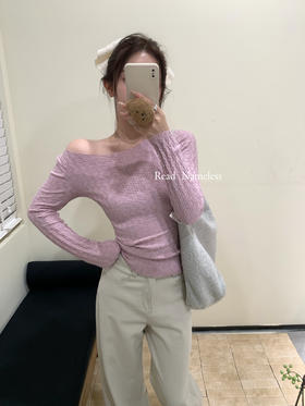 Read Nameless /淡紫色坑条纱针织衫 2025/11/1