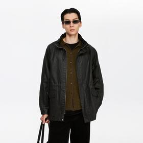oneup洗水皮感立领拉链外套（男女同款）