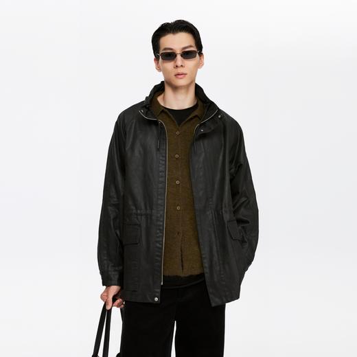 oneup洗水皮感立领拉链外套（男女同款） 商品图0