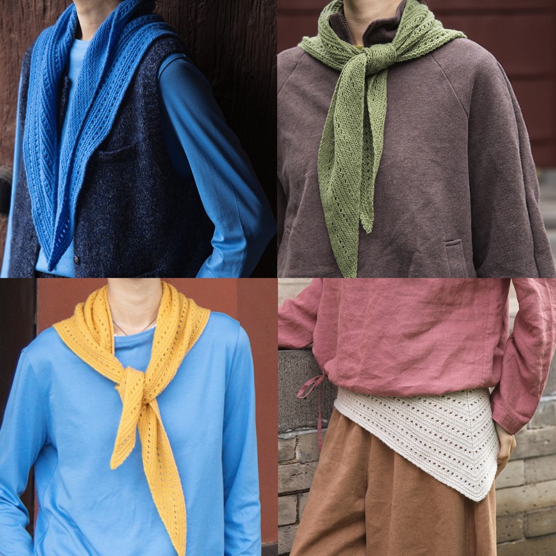 绽放女装KS157朵/镂空针织肌理感一片式高级感系脖三角巾百搭配饰