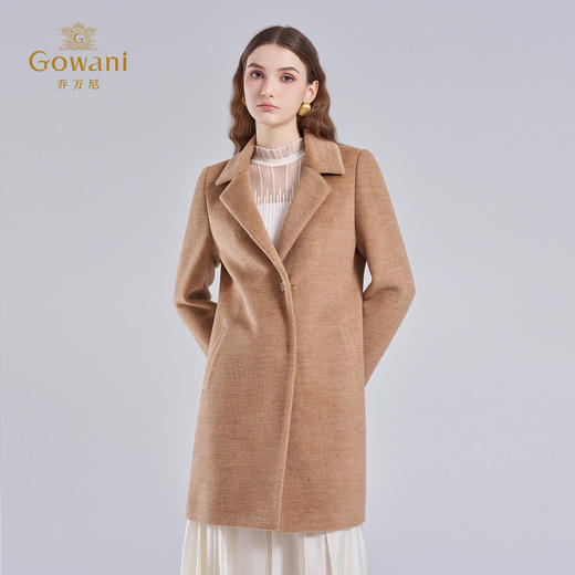 【100%绵羊毛】乔万尼冬季新款绵羊毛大衣高级感加厚设计感外套EI4A541 商品图1