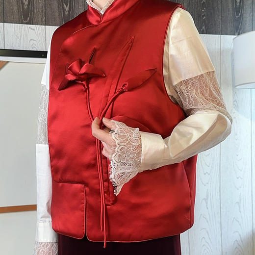 ST.SANLI【成衣系列】新中式亲子手工钉花系列薄棉马甲GA325R06 商品图2