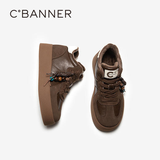 千百度美拉德德训鞋女加绒饼干鞋保暖短靴运动休闲鞋A25629361 商品图4