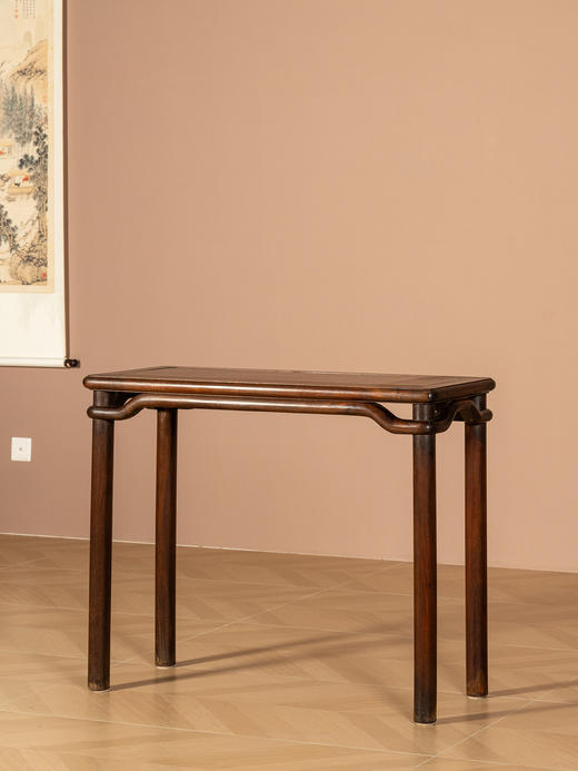 清	黄花梨罗锅枨圆包圆条桌 商品图1