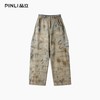PINLI品立2025秋季新款涂鸦印花嘻哈街头宽松直筒休闲牛仔长裤男GD253116145 商品缩略图3