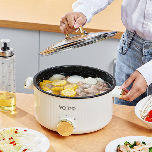 ⚠品牌方补贴10元❗❗原价89.9，现破价💰79.9元🌈厨房好物分享之—【优铂YOPO多功能料理锅3.5L】🔥移动的小厨房,探索美食奥秘~为三餐四季增食色,加大加深锅身，肆意翻炒不飞溅！ 商品图5