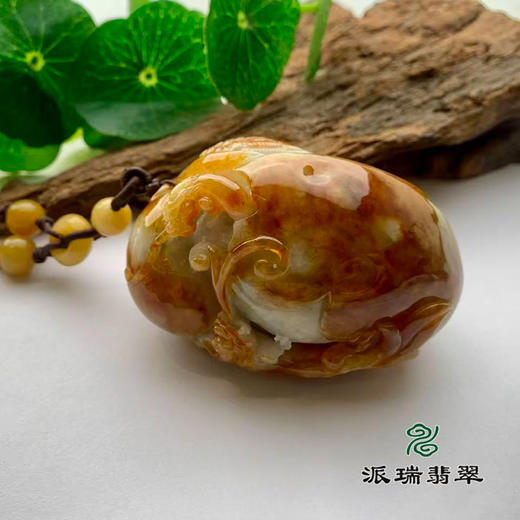 派瑞翡翠 翡翠手把件 糯种 红翡 商品图3