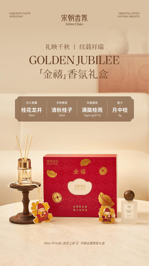 宋朝金禧香氛礼盒.高级车载摆件衣物香氛喷雾 商品图0