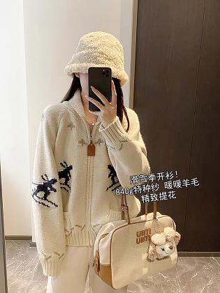 慵懒针织印花韩系提花三色开衫159751201 商品图1