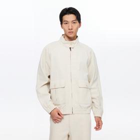 oneup亚麻立领插肩外套（男女同款）
