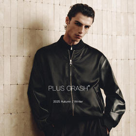 PLUS CRASH2025冬季老钱风拼接Pu飞行服棒球羽绒服保暖夹克外套