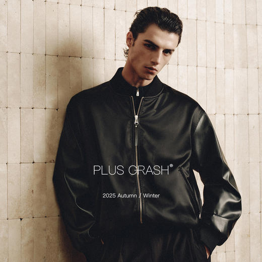 PLUS CRASH2025冬季老钱风拼接Pu飞行服棒球羽绒服保暖夹克外套 商品图0