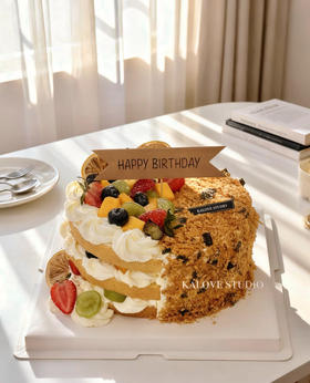 双拼口味蛋糕—草莓过季替换无花果