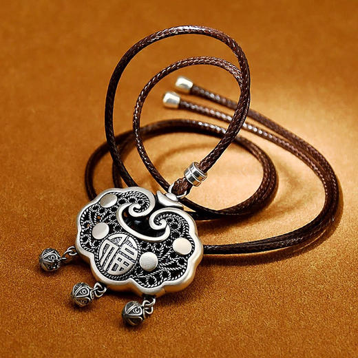 【宏艺珠宝】花丝福锁如意铃坠·足银挂坠 商品图2