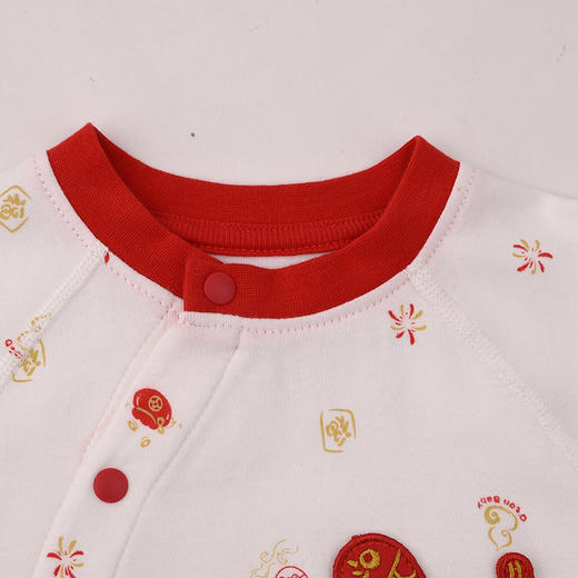 棉果果冬季新品莫代尔牛奶纤维59-80码柔软顺滑新年爬衣偏襟连体衣M501720425653 商品图2