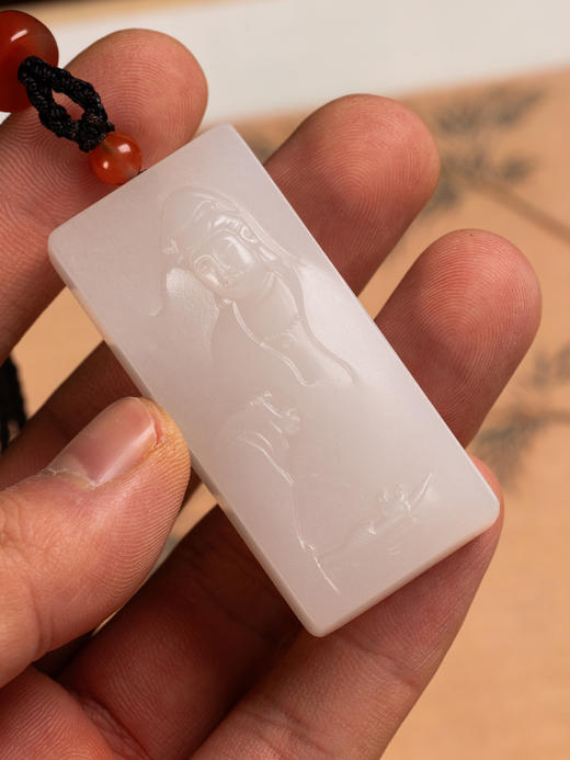 和田玉雕观音牌挂饰 商品图4