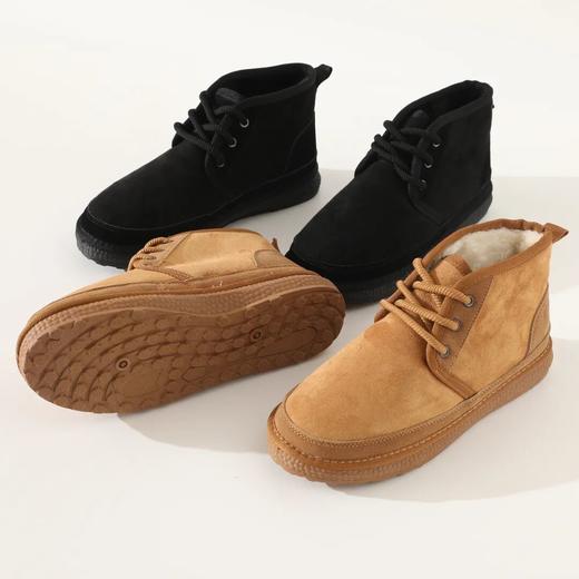 仿皮毛一体冬季新品男士加绒加厚防滑工装雪地靴 商品图2