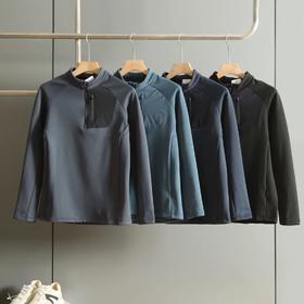 茑RH系列同款 户外都市机能运动系列 秋冬男士立领半拉链加绒套头衫