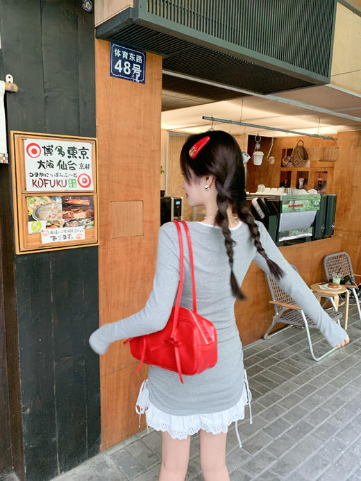 【169元任选2件】现货！灰色侧边抽绳连衣短裙 商品图10