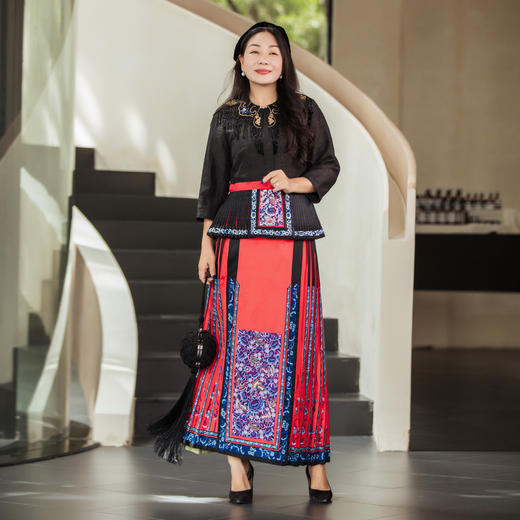 【林栖设计小店】（现货）真丝外套香云纱三蓝绣马面裙2026早春新品上衣女1942010 商品图2