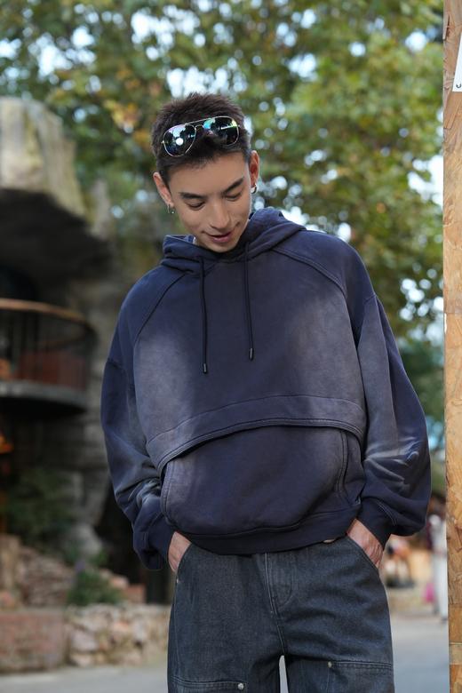 W536965123水洗做旧帽衫卫衣 商品图1